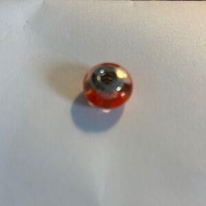 Pandora Orange and Silver Charm Bead